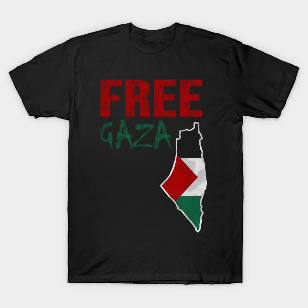 Free Gaza, Palestine Map, Save Palestine T-Shirt by Jakavonis